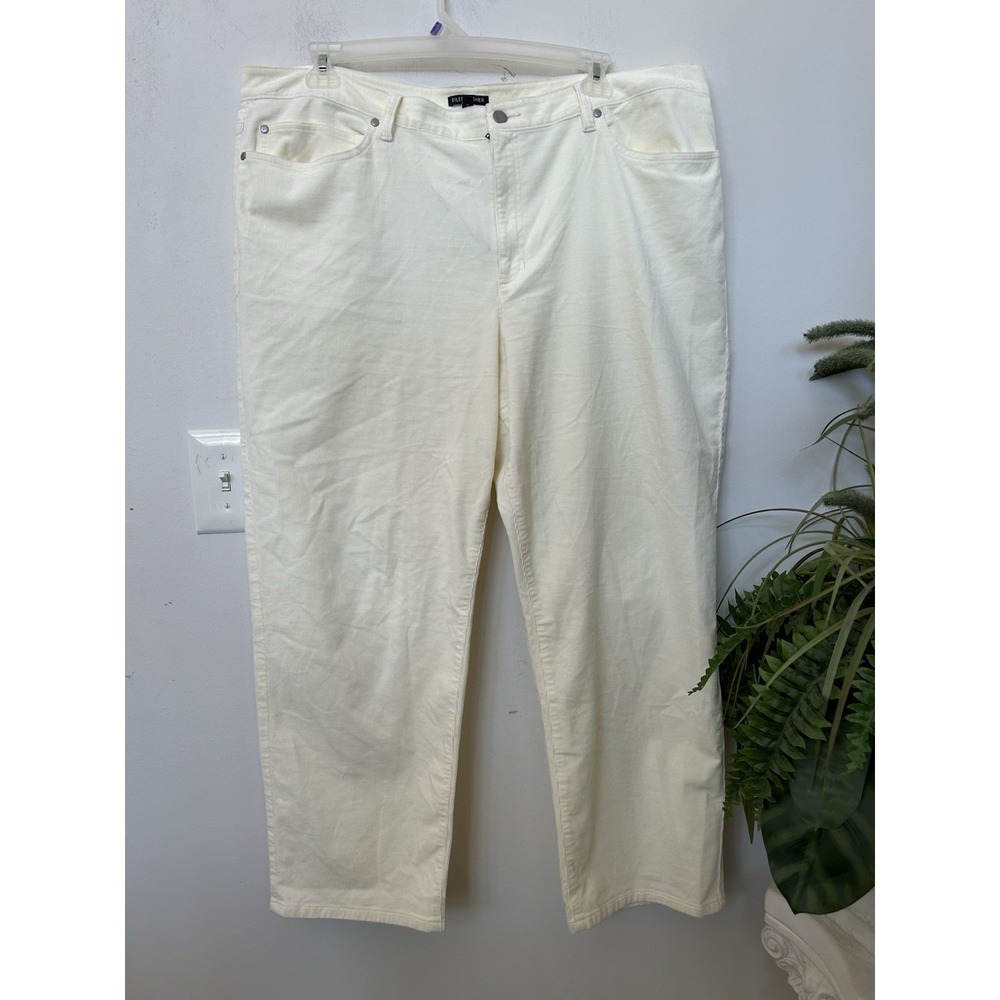 Eileen Fisher Cream Corduroy Pants 24 Plus Size Minimalist Coastal Ankle Capsule